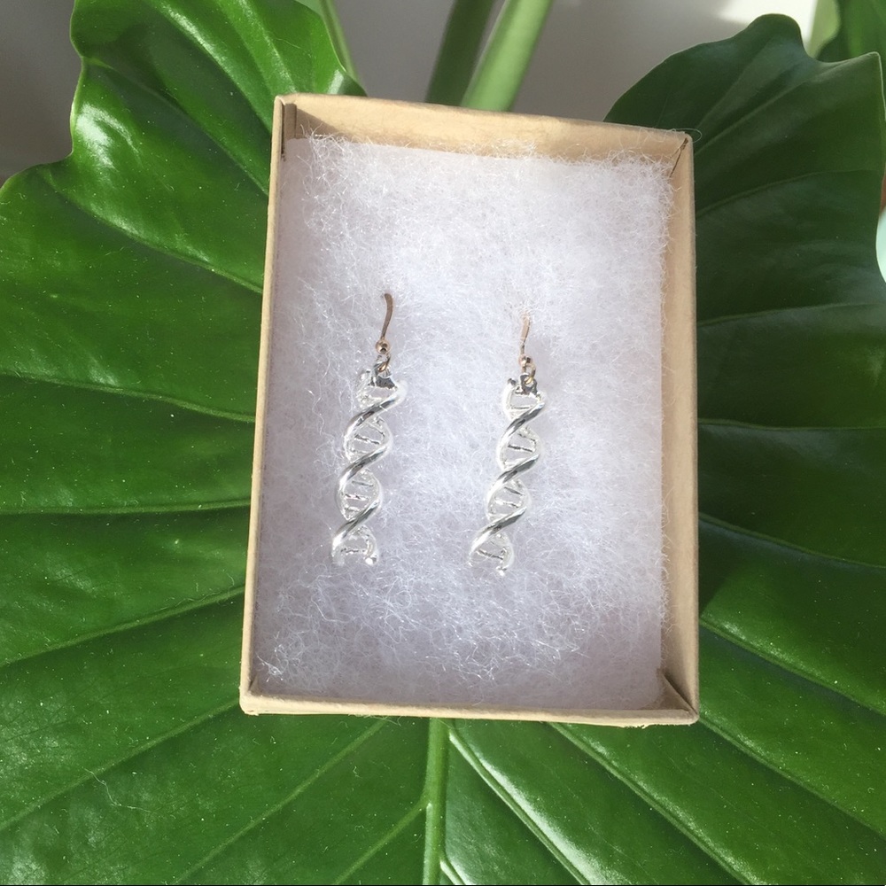 Sterling Silver DNA Earrings - never worn